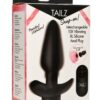 Tailz Snap-On 10X Rechargeable Silicone Anal Plug With Remote Control - XLarge - Black