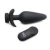Tailz Snap-On 10X Rechargeable Silicone Anal Plug With Remote Control - XLarge - Black