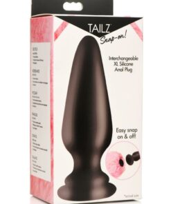 Tailz Snap-On Silicone Anal Plug - XLarge - Black