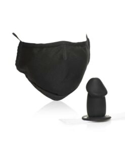 Master Series Mouth-Full Silicone Dildo Face Mask - Black