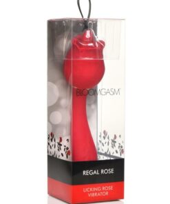 Bloomgasm Regal Rose Licking Rose Silicone Clitoral Vibrator - Red