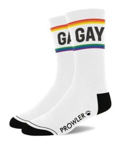 Prowler Gay Socks - White/Rainbow
