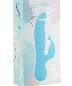 Swan The Kissing Swan Rechargeable Silicone Dual Action Rotate and Clitoral Vibrator - Blue