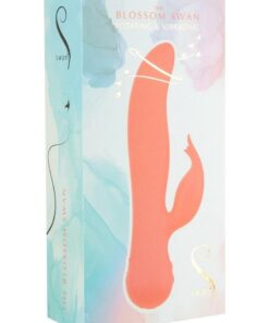 Swan The Blossom Swan Rechargeable Silicone Dual Action Rotate and Clitoral Vibrator - Orange