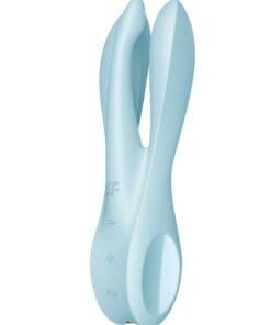 Satisfyer Threesome 1 Rechargeable Silicone Vibrator - Light Blue
