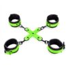 Ouch! Hand and Ankle Cuffs with Hogtie Glow in the Dark - Green