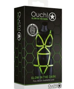 Ouch! Full Body Harness Glow in the Dark - Small/Medium - Green
