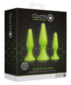 Ouch! Butt Plug Set Glow in the Dark - Green