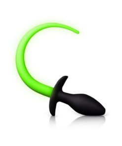 Ouch! Puppy Tail Silicone Plug Glow in the Dark - Green