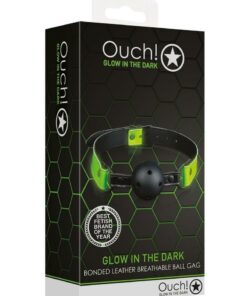 Ouch! Breathable Ball Gag Glow in the Dark - Green