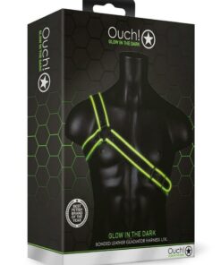 Ouch! Gladiator Harness Glow in the Dark - Large/XLarge - Green