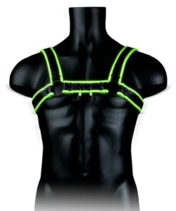 Ouch! Chest Bulldog Harness Glow in the Dark Small/Medium - Green