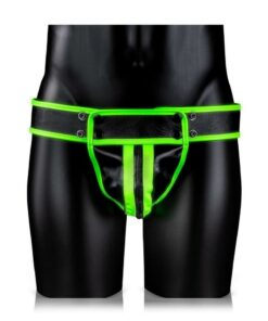 Ouch! Striped Jock Strap Glow in the Dark - Small/Medium - Green