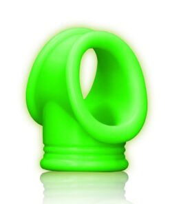 Ouch! Cock Ring and Ball Strap Silicone Separator Glow in the Dark - Green