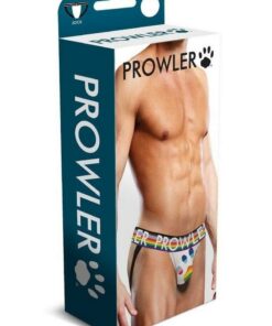 Prowler White Oversized Paw Jock - Small - White/Rainbow