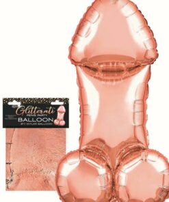Glitterati Penis Mylar Ballon 3ft - Rose Gold