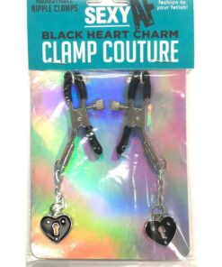 Sexy AF Nipple Clamps Hearts - Black
