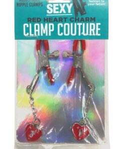Sexy AF Nipple Clamps Hearts - Red
