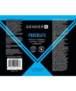 Gender X Procreate Water Based Lubricant 4oz