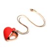 Charmed 10X Vibrating Silicone Heart Necklace Rechargeable Stimulator - Red/Rose Gold