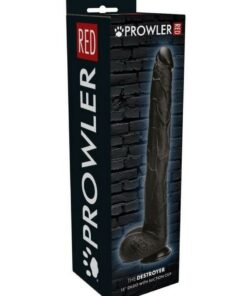 Prowler Red The Destroyer Realistic Dildo with Suction Cup 15in - Black
