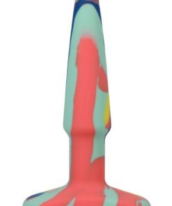 A-Play Groovy Silicone Anal Plug 4in - Orange/Teal