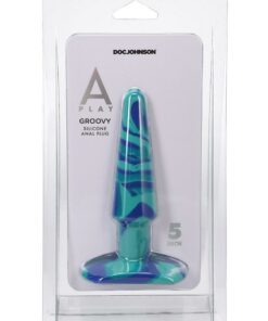 A-Play Groovy Silicone Anal Plug 5in - Blue