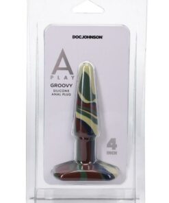 A-Play Groovy Silicone Anal Plug 4in - Green