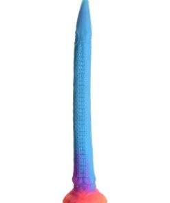 Creature Cocks Makara Glow in The Dark Silicone Snake Dildo - Orange/Purple/Blue Glitter