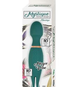Mystique Vibrating Massagers Rechargeable Silicone Magic Wand - Green