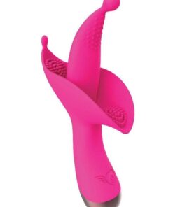 Passion Flower Bud Heat Up Rechargeable Silicone Clitoral Stimulator - Pink
