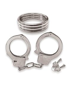 Dominant Submissive Collection Cock Ring and Handcuffs - Silver