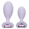 First Time Crystal Booty Duo Silicone Anal Plug (2 Pack) - Purple