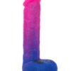 Naughty Bits Ombre Hombre XL Rechargeable Silicone Vibrating Dildo - Multicolor