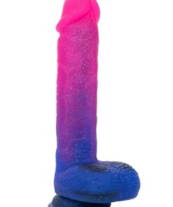 Naughty Bits Ombre Hombre XL Rechargeable Silicone Vibrating Dildo - Multicolor