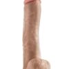Dr. Skin Mr. Savage Dildo with Balls and Suction Cup 11.5in - Vanilla