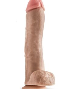 Dr. Skin Mr. Savage Dildo with Balls and Suction Cup 11.5in - Vanilla