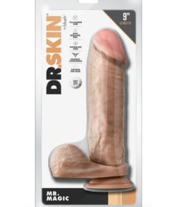 Dr. Skin Mr. Magic Dildo with Balls and Suction Cup 9in - Vanilla