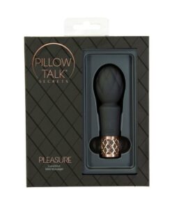 Pillow Talk Secrets Pleasure Rechargeable Silicone Wand - Black/Rose Gold