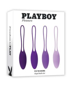 Playboy Put in Work Silicone Kegel Ball Set (4 Piece) - Purple