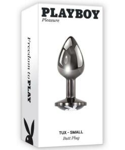 Playboy Tux Metal Anal Plug - Small - Black