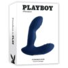 Playboy Pleasure Pleaser Rechargeable Silicone Vibrating Warming Prostate Massager with Remote Control - Blue