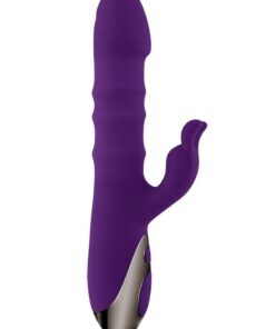 Playboy Hop to It Rechargeable Silicone Rabbit Vibrator - Purple