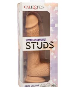 Silicone Studs Dual Density with Suction Cup Base 6.25in - Vanilla