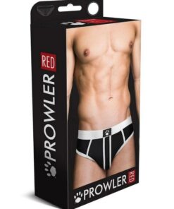 Prowler Red Ass-Less Brief - Small - Black/White
