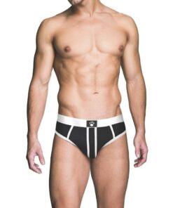 Prowler Red Ass-Less Brief - Large - Black/White