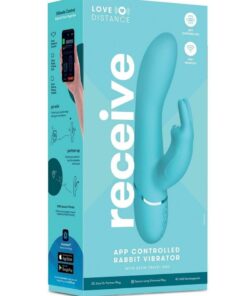 Love Distance Receive App Controlled Silicone Rechargeable Rabbit Vibrator - Teal
