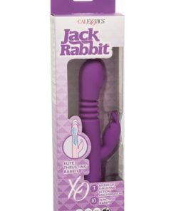Jack Rabbit Elite Thrusting Rabbit Silicone Rechargeable Vibrator - Purple