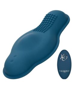 Dual Rider Rechargeable Silicone Remote Control Bump and Grind Massager - Blue