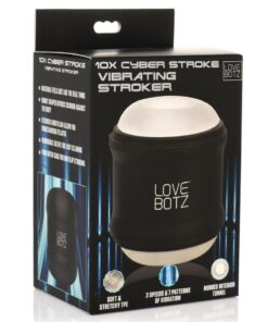 LoveBotz 10X Cyber Stroke Rechargeable Vibrating Stroker - Black